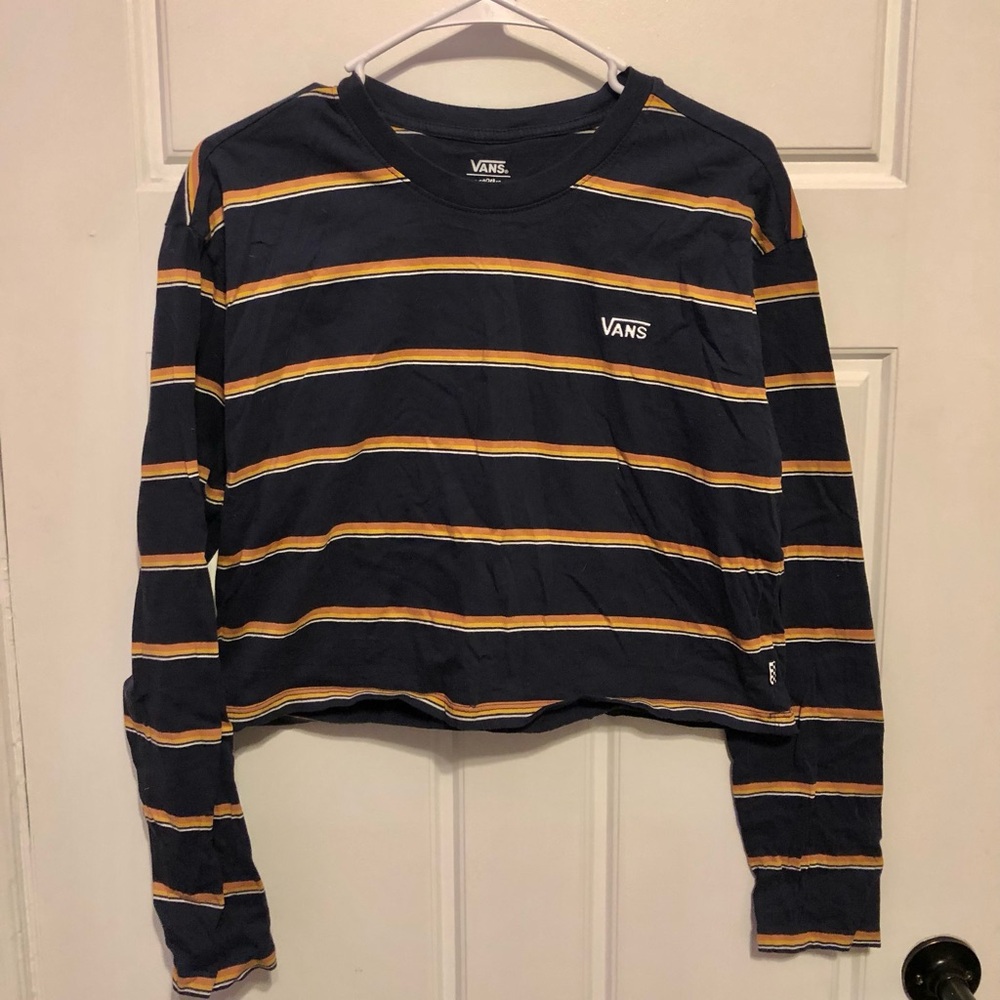 Vans x Karina Rozunko collab. striped long sleeve crop top. Size medium